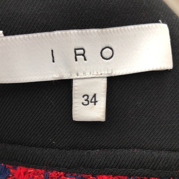 IRO Quilombe Metallic Frayed Tweed Jacket/Blazer Red and Blue Size 34 US 2(XS) - Picture 8 of 9